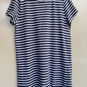 J. Crew Black & White Striped Dress L – Casual Knee Length